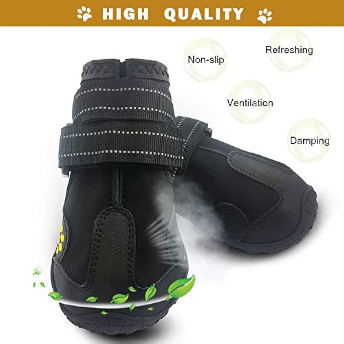 Botas impermeables para perro color negro