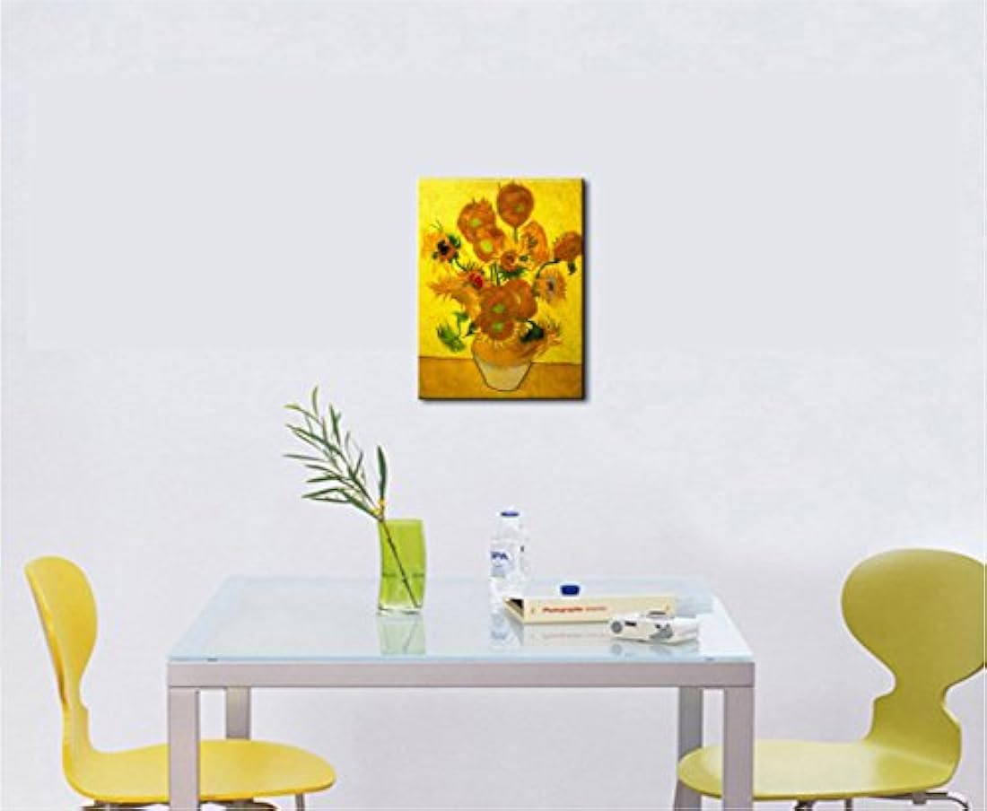 Wieco Art HD Prints Jarrón con quince girasoles de Van Gogh