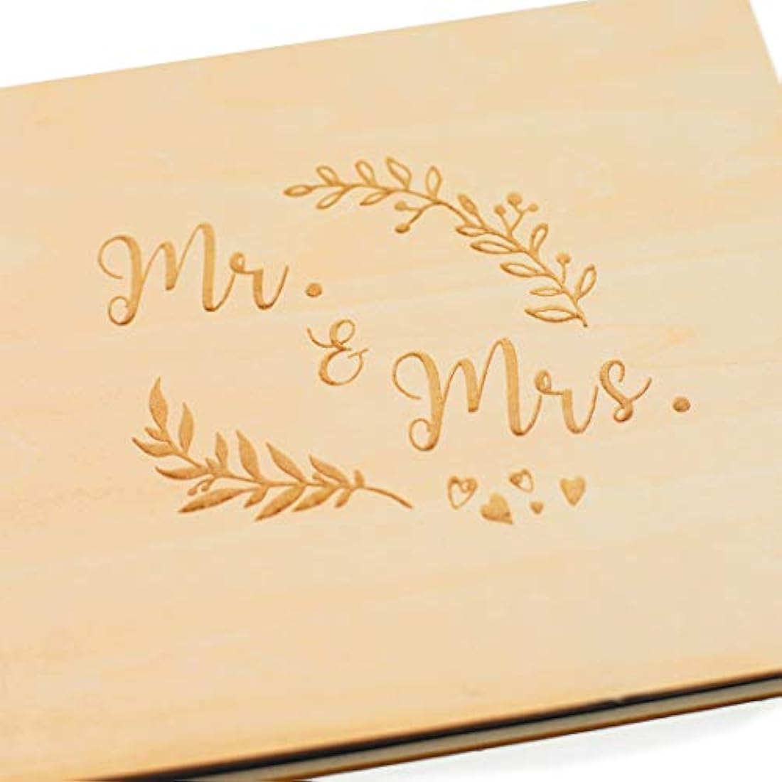 Álbum de recuerdos de madera con 80 páginas en blanco