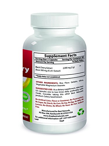 Best Naturals Cereza 1000 mg 180 tabletas