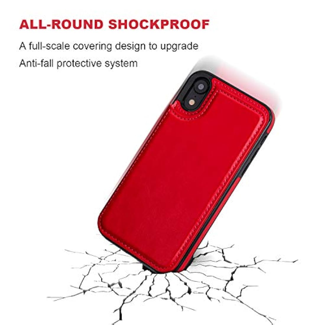 Funda tipo cartera para iPhone XR Rojo