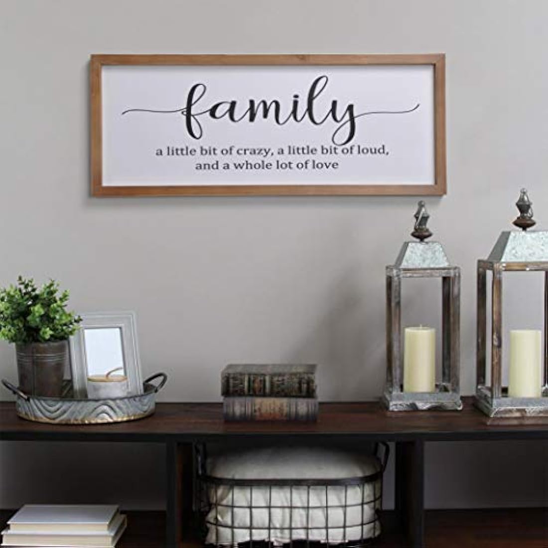 Portarretratos de madera color marrón de 19,7 x 7,9 in.