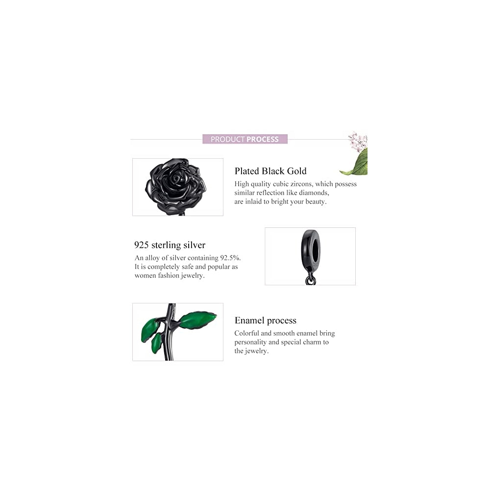 Dijes y Medallas de rosa para pulseras