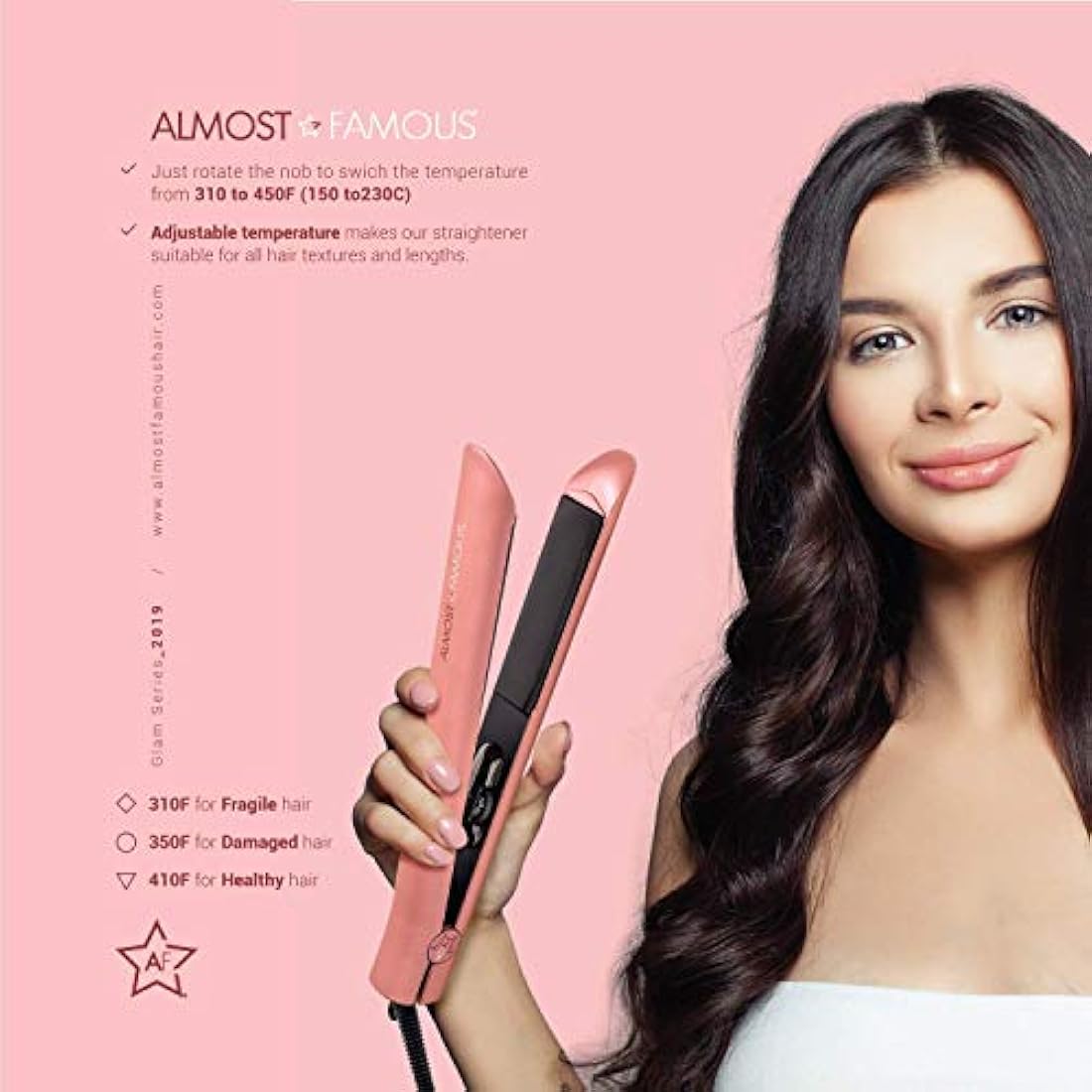 ALMOST FAMOSO Plancha de pelo plana Pro para peinado,