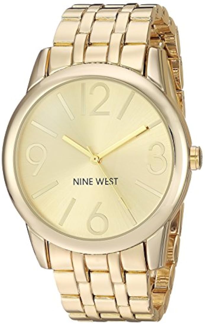 Reloj de pulsera con esfera de champagne Nine West