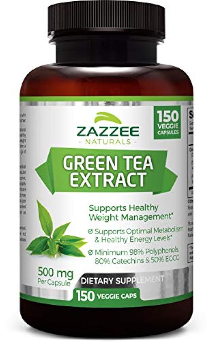 Extracto de té verde Zazzee, 150 cápsulas vegetales