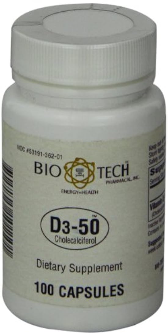 Biotech Pharmacal - D3-50 (50,000iu)- 100 cápsulas, 10211563