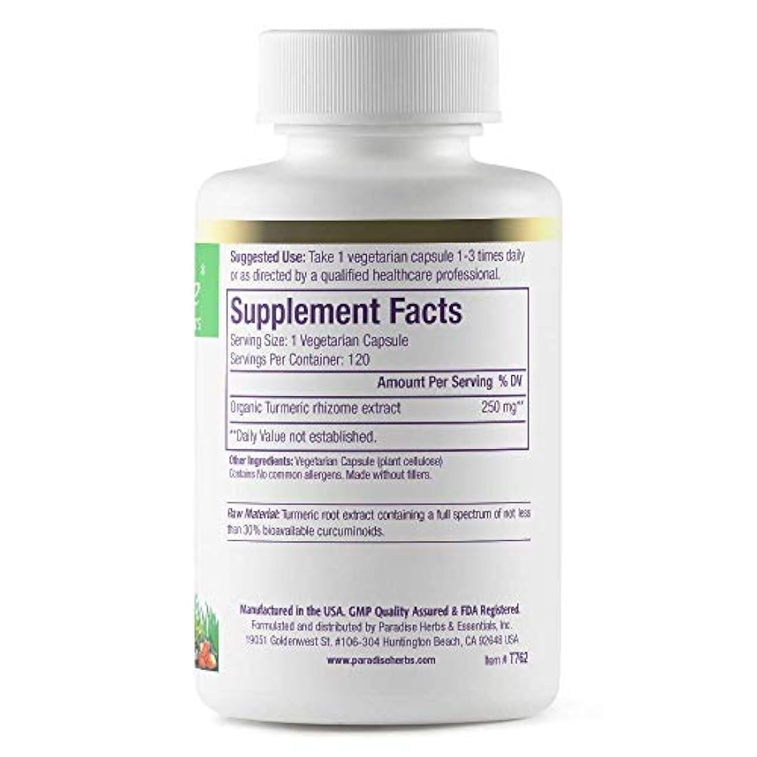 Paradise Hierbas Cápsulas Vegetarianas Cúrcuma T762 1