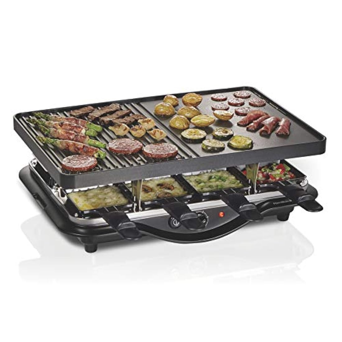 Parrilla eléctrica de 8 porciones Raclette para interiores