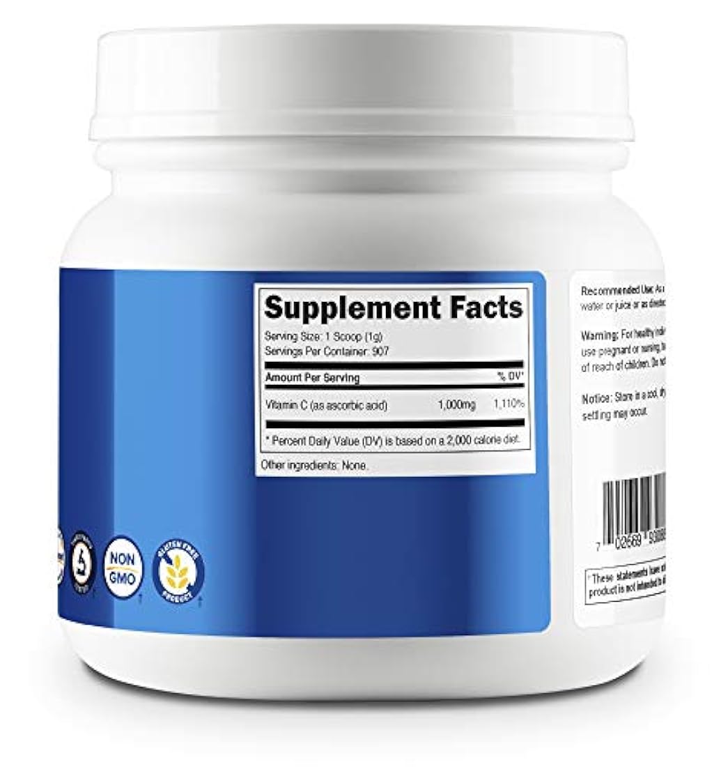 ácido ascórbico puro vitamina C, por porción, alta calidad