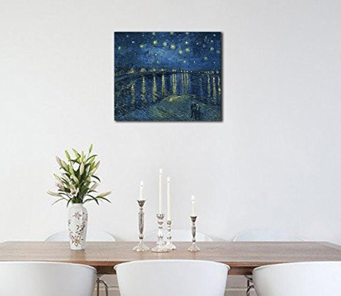 Wieco Art – Pinturas al óleo de Noche estrellada