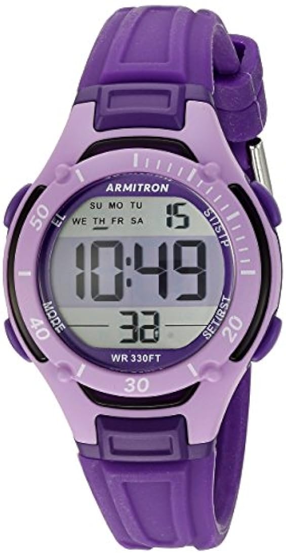 Armitron Sport Reloj digital cronógrafo morado para mujer