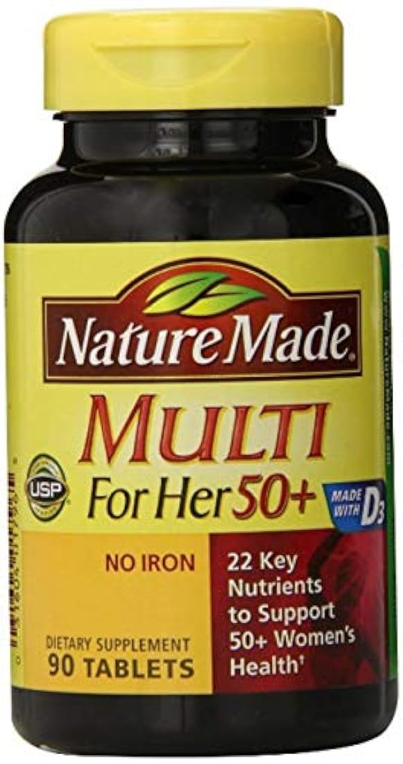 Nature Made Multi para sus tabletas de vitaminas y minerales 50+ 90 ea, paquete de de 4, 4