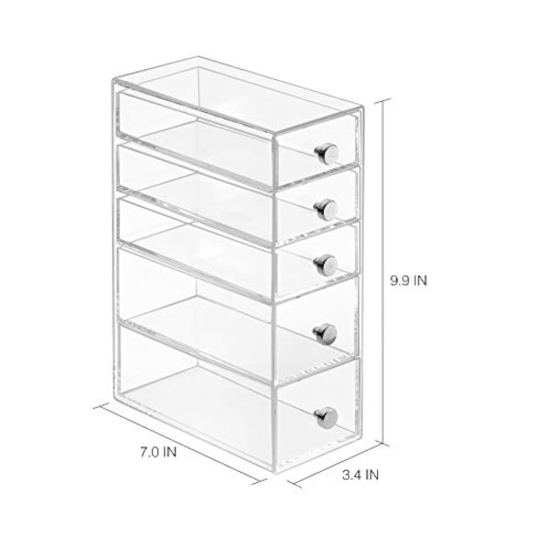 Cosméticos de plástico con 5 cajones