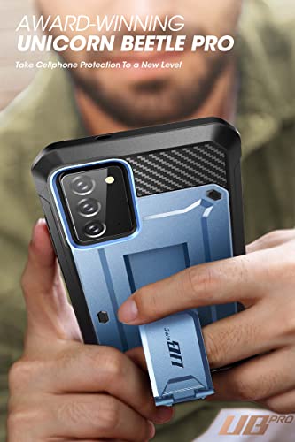 SUPCASE Unicorn Beetle Pro Series - Funda para Samsung Galaxy Note 20 (versión 2020), funda resistente de cuerpo completo y soporte sin protector de pantalla integrado (azul pizarra)