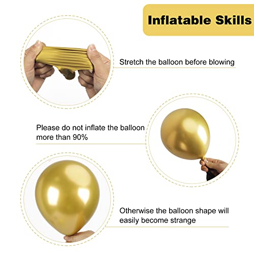 RUBFAC 129 globos de látex metálicos dorados de diferentes