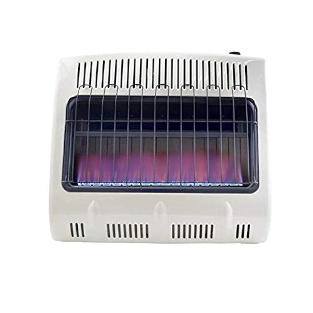 Calentador de propano de 30 K BTU (azul) y ventilador