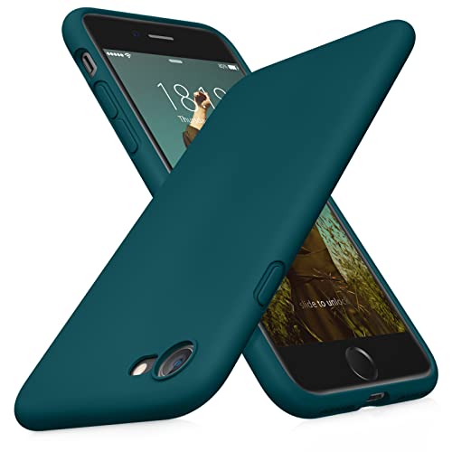 DTTOCASE - Funda para iPhone 8, iPhone 7, iPhone SE 2022/2020, funda de silicona líquida para iPhone 8 7 SE de 4.7 pulgadas, colorida y suave funda protectora para niñas niños y mujeres, color verde azulado
