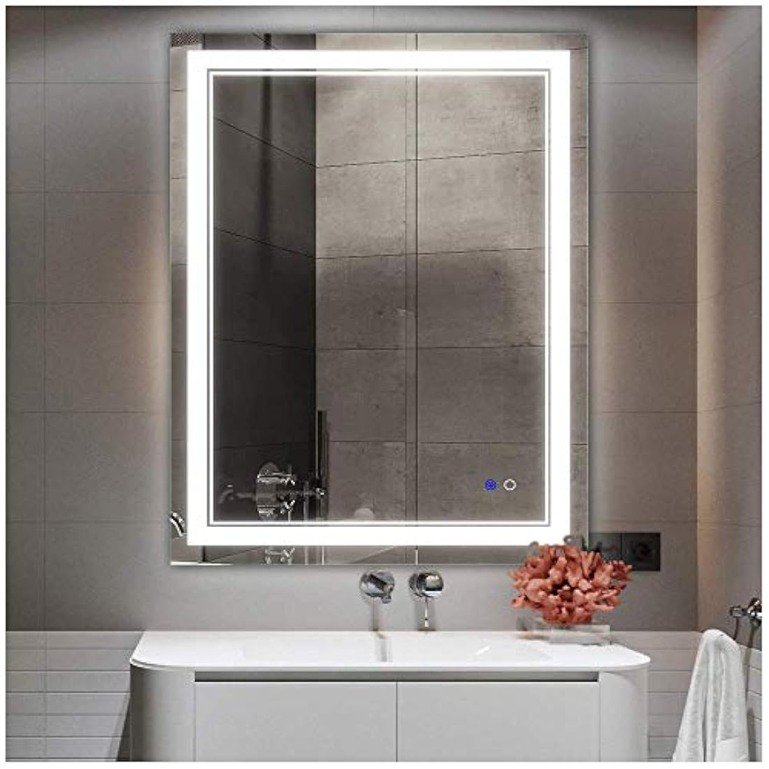 Keonjinn Espejo de maquillaje con luz vertical y horizontal