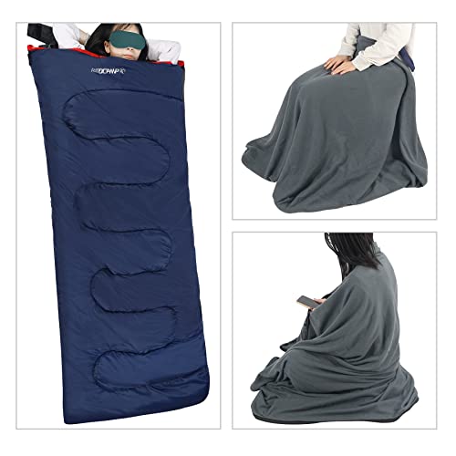 REDCAMP Saco de dormir de franela de algodón para acampar, senderismo, mochilero, cálido y cómodo, con relleno de 2/3/4 libras
