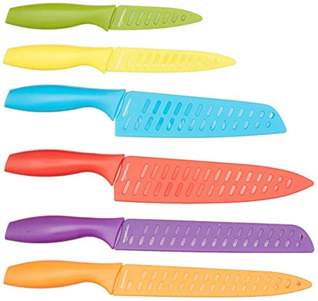 AmazonBasics Juego de cuchillos de colores 12 unidades