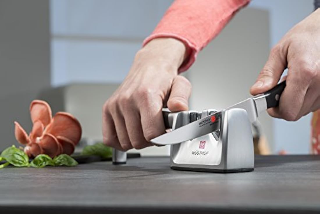 Afilador de cuchillos, plástico, negro, 1 paquete