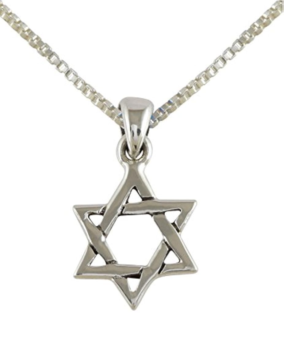 Colgante de estrella de David entrelazada de plata