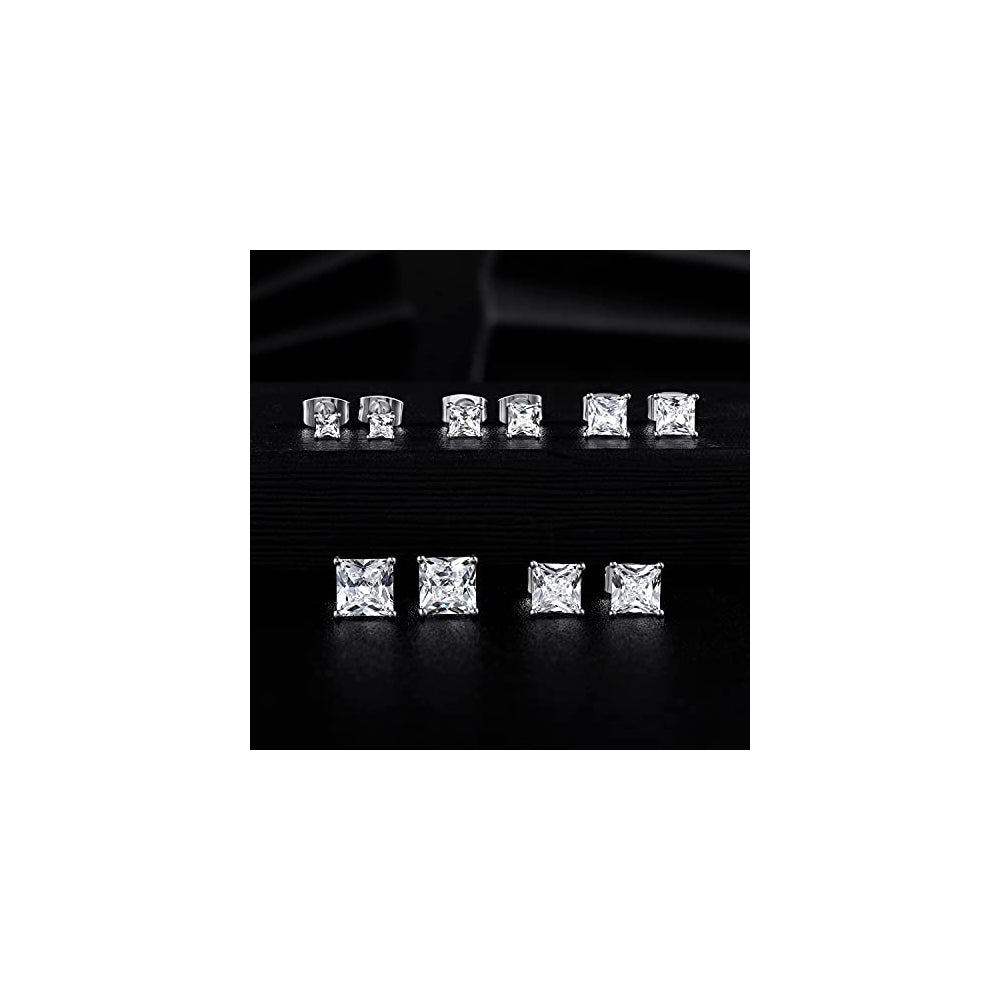 Aretes chapados en oro blanco de 18 quilates con circonita