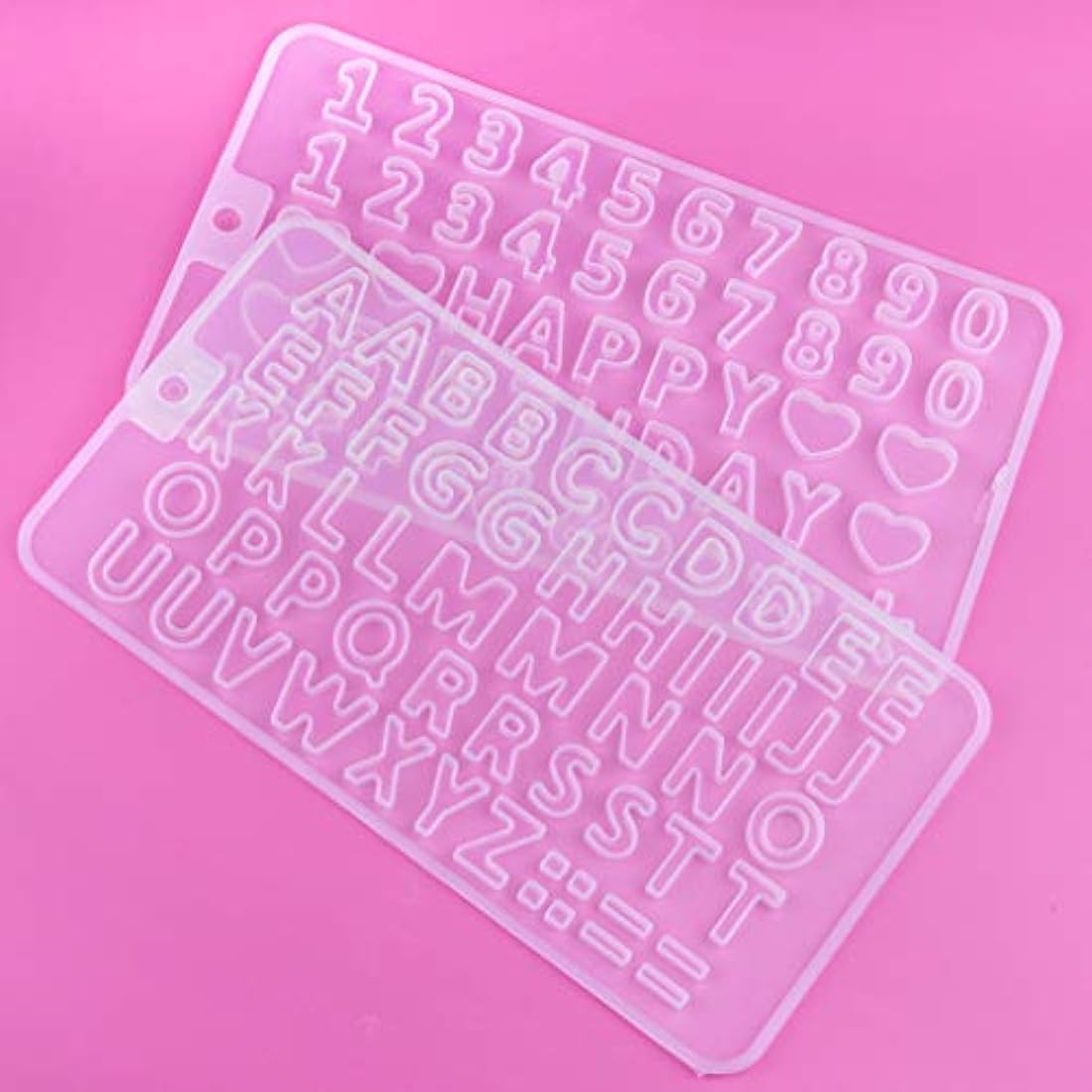Bskifnn 402 moldes pequeños de silicona para letras, para manualidades, molde de resina de silicona con 400 piezas de alfileres de tornillo para hacer llaveros, colgantes, collares, pendientes