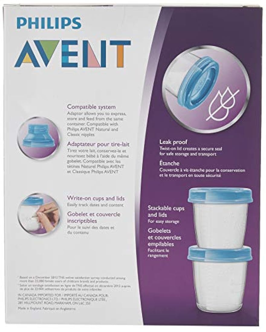 AVENT Vasos de almacenamiento de leche materna