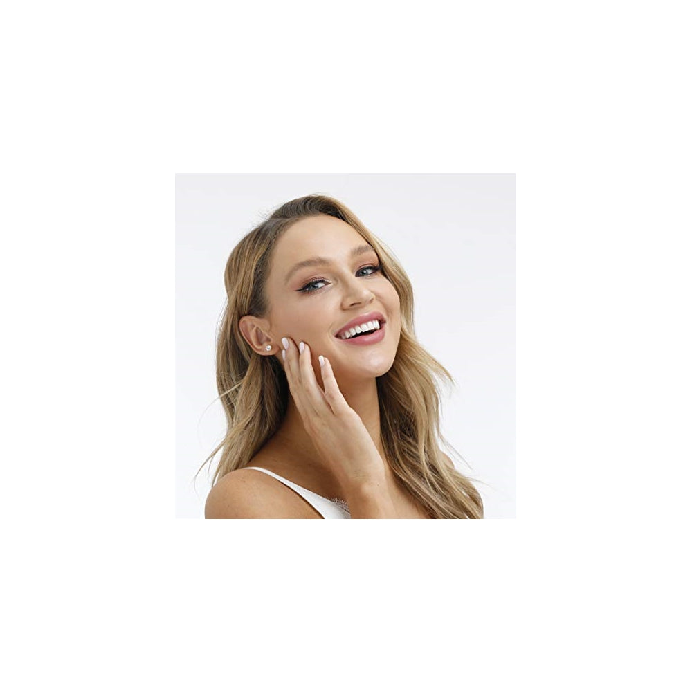 Aretes tipo dormilona de plata hipoalergénicos juego 4 pares