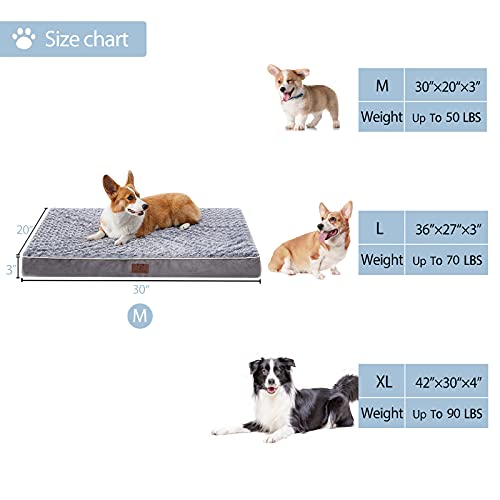 WNPETHOME Cama ortopédica grande para perro, cama para perros grandes con caja de espuma de huevo, cama para mascotas con suave felpa de rosa impermeable, funda de cama lavable extraíble