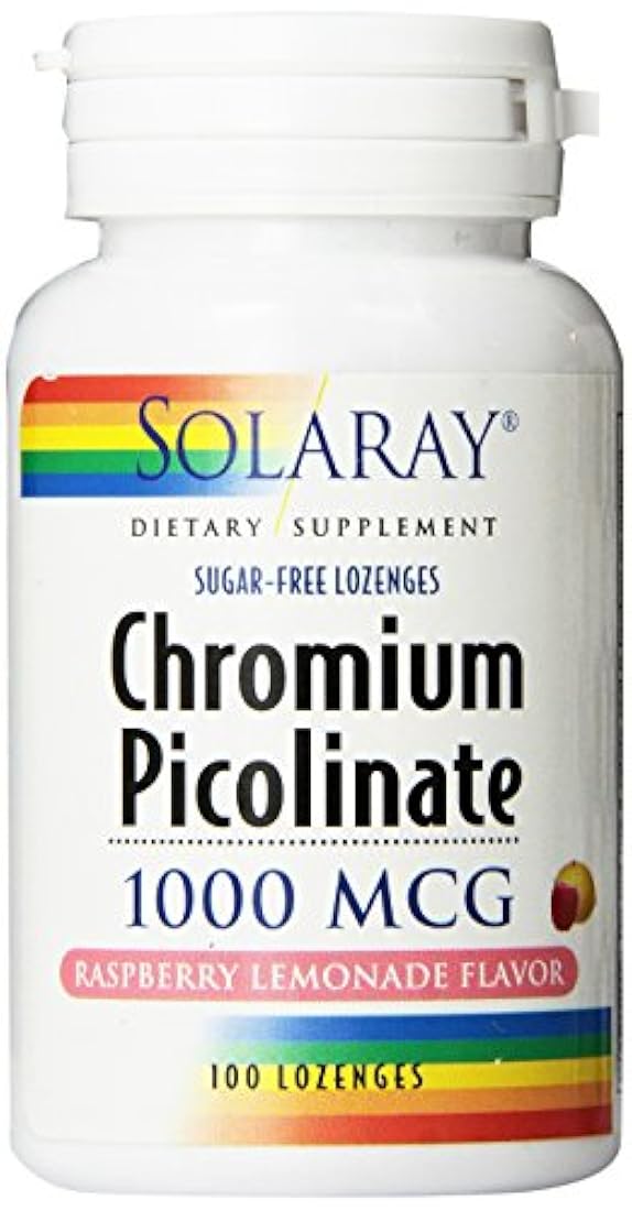 Pastillas de picolinato cromo Solaray 1000 mcg, 100 unidades