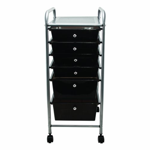 Carro organizador de archivos rodantes de 6 cajones