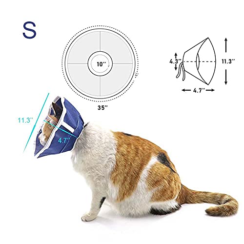 QIYADIN Pethouzz - Collar suave para recuperación de gatos, collar de cono de gato, cuello Elizabeth de tela no tejida, bucles, protector de heridas especialmente diseñado para gatos, fácil de comer y beber para gatos