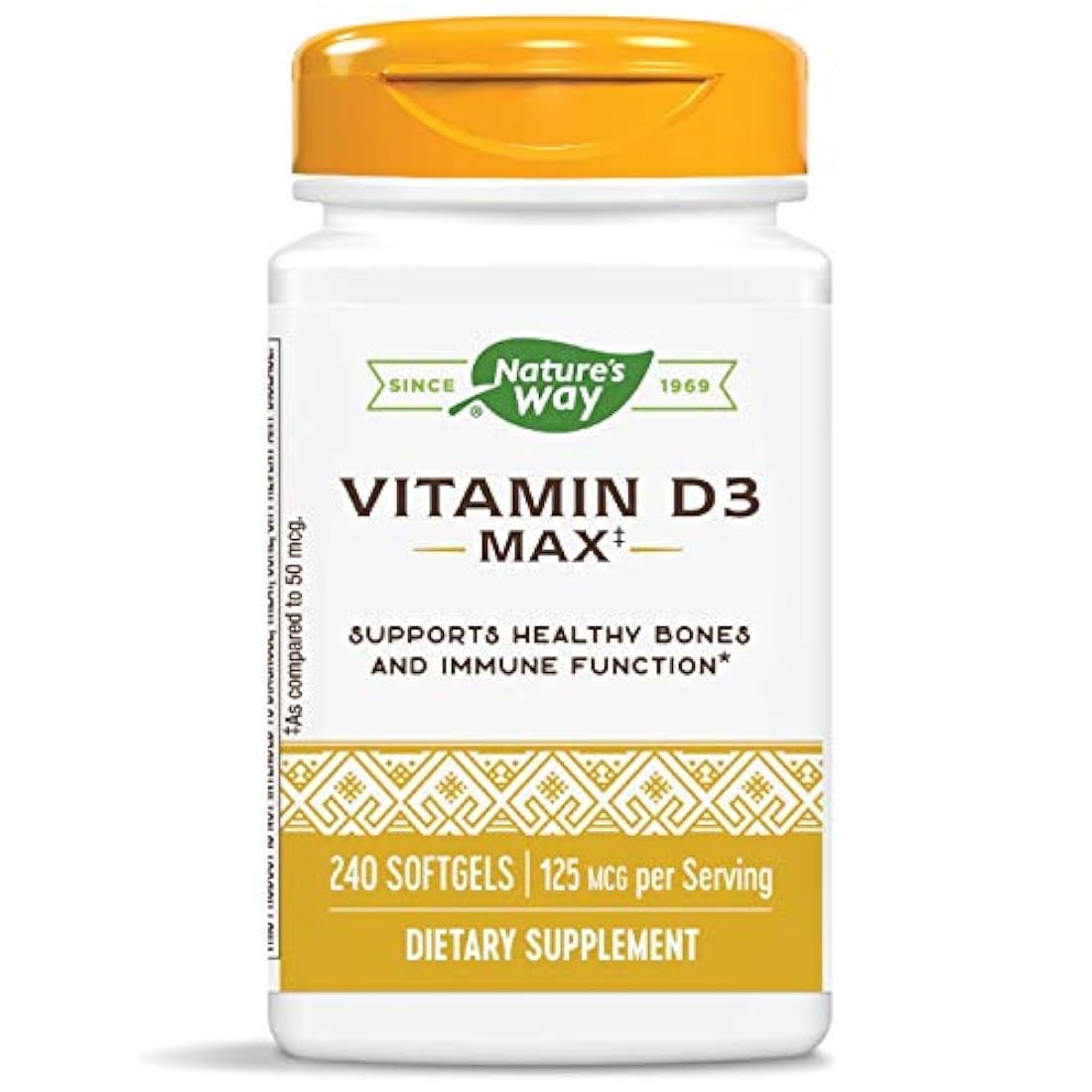 Nature's Way Vitamina D3 Max, 125 mcg por porción, 240 cápsulas blandas