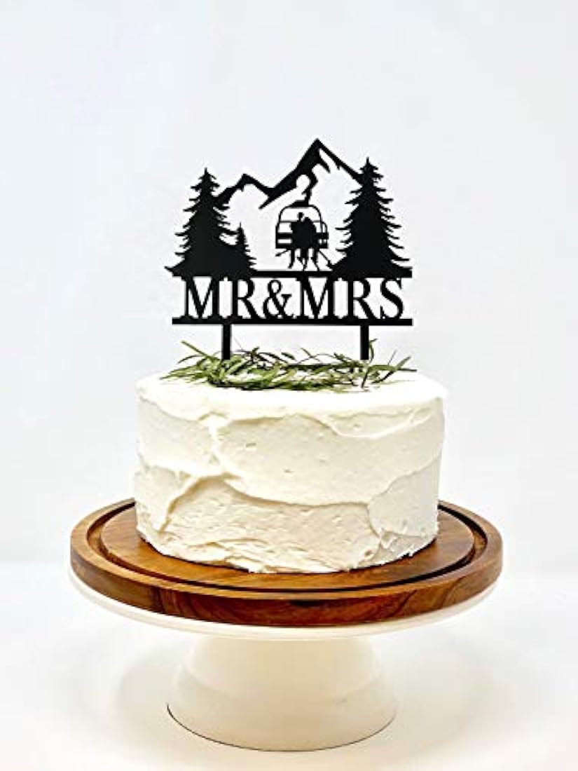 Decoración para tarta con diseño de elevación de esquí