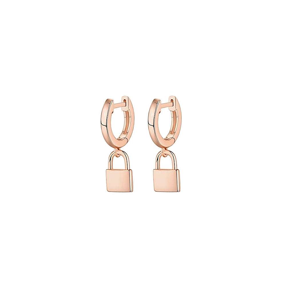 Aretes chapados en oro de con bisagras para mujer