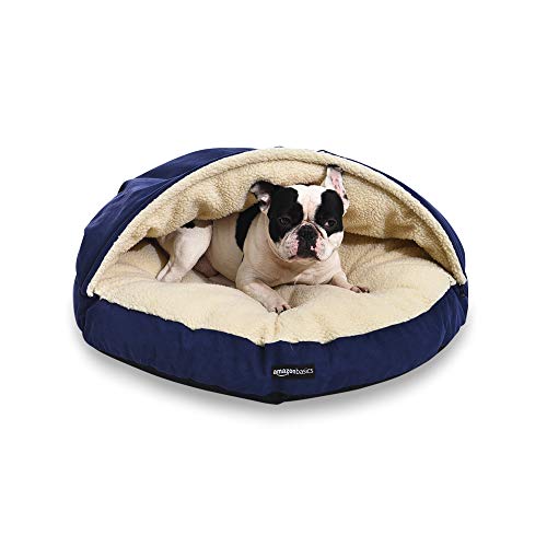 Cama de cueva para perros, Azul DF2018563B-M Amazon Basics