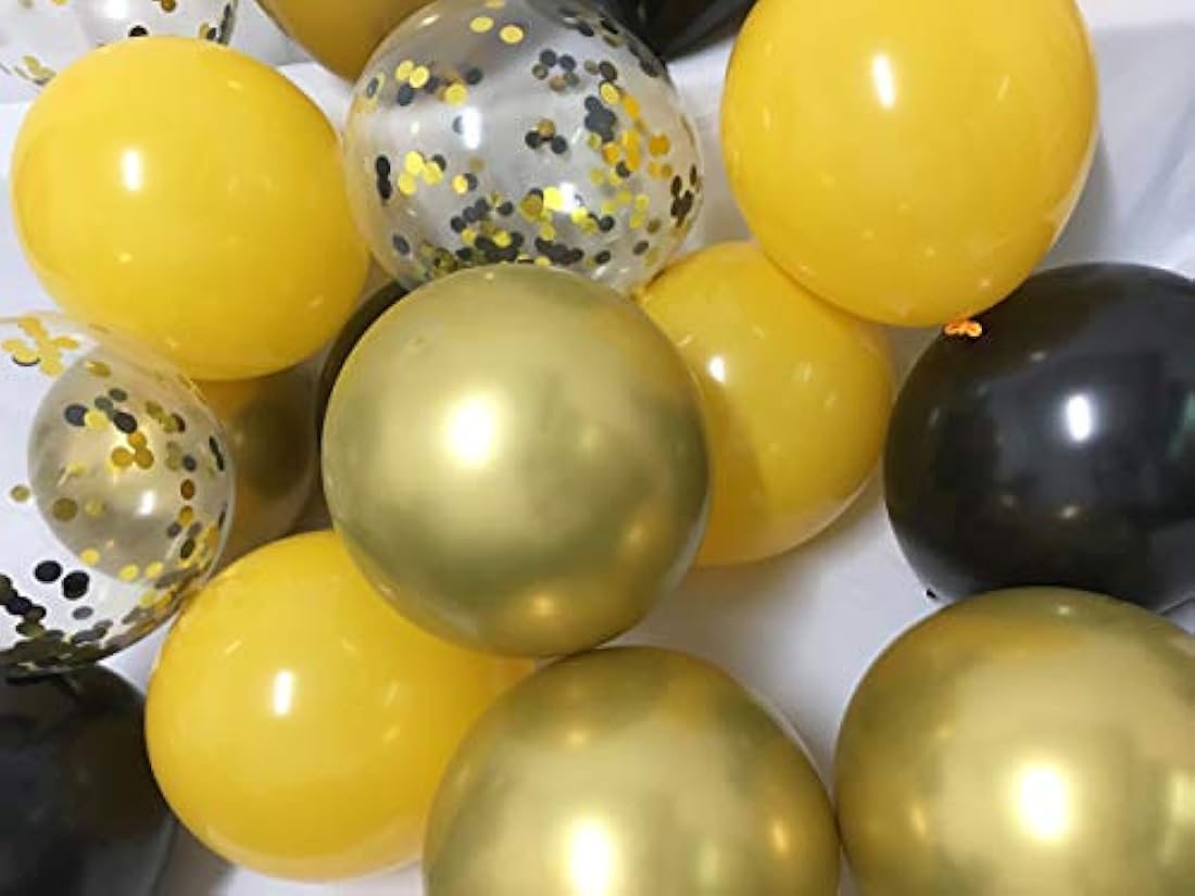 Globos de oro amarillo y negro de Bamonos