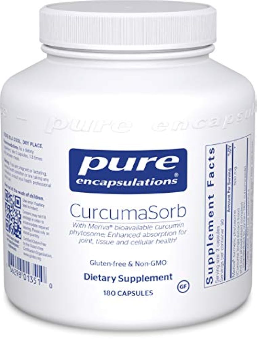 Cápsulas cúrcuma CurcumSorb de Pure Encapsulations,180 cáp
