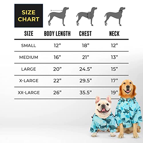 HDE Chubasquero de doble capa con cremallera para perros pequeños a grandes, dinosaurios - S