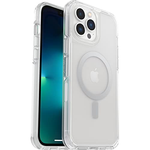 OtterBox Symmetry Series+ - Funda antimicrobiana transparente con MagSafe para iPhone 13 Pro Max y iPhone 12 Pro Max - Clear EX