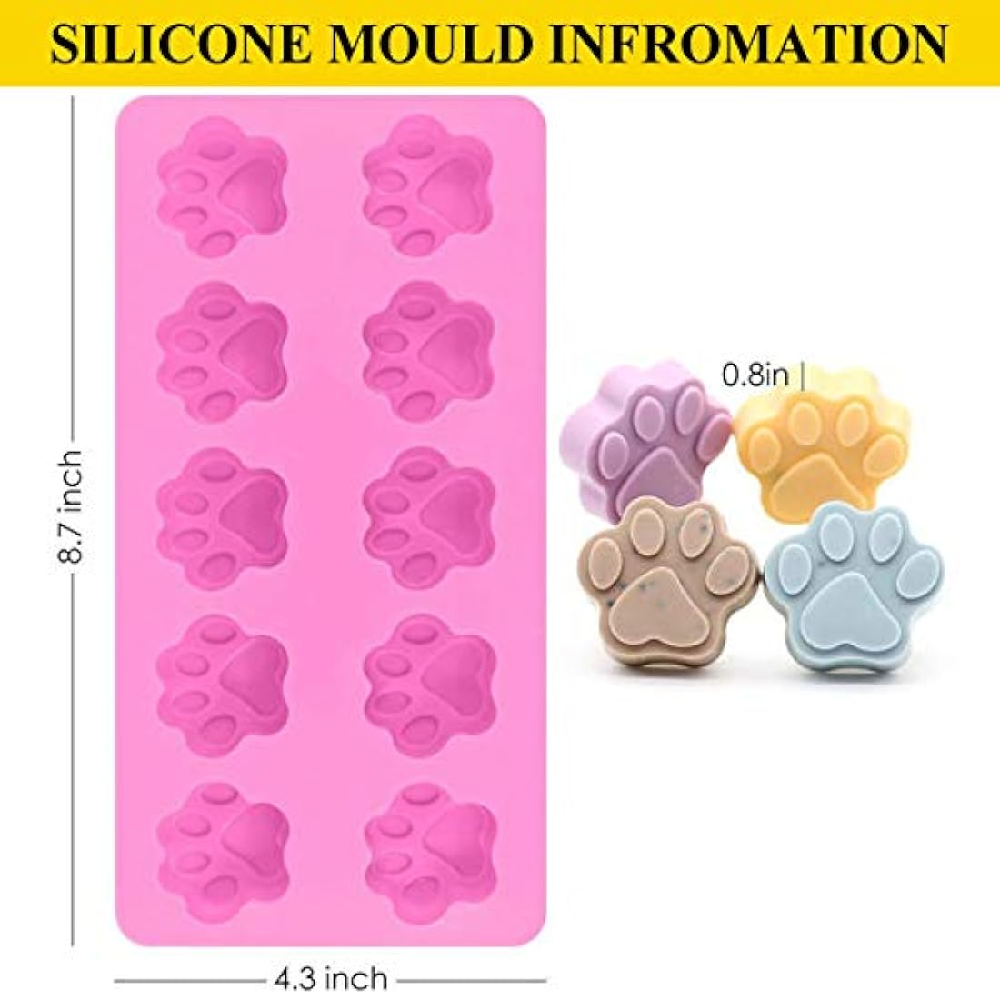 Moldes, Juego de 6 moldes de silicona de grado alimenticio