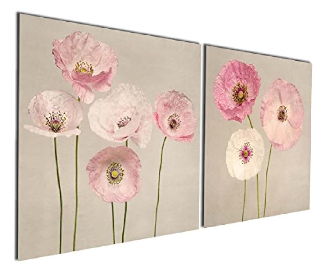 Lienzo mural de pintura artística moderna con flores rosadas