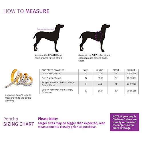 Impermeable HDE con capucha, poncho protector para perro pequeño, grande y cachorro