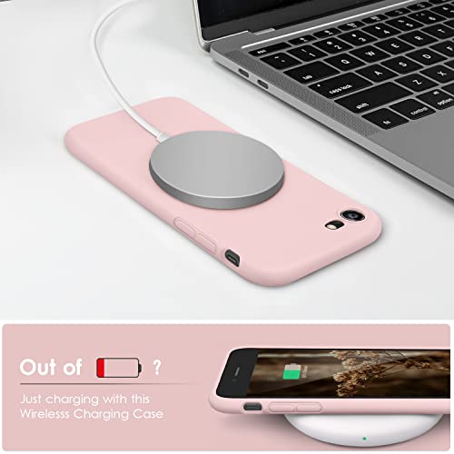 DTTOCASE - Funda para iPhone SE 2022/2020, iPhone 8, iPhone 7, funda de silicona líquida para iPhone SE 8 7 de 4.7 pulgadas, funda protectora suave y sedosa colorida para niñas y mujeres, arena rosa