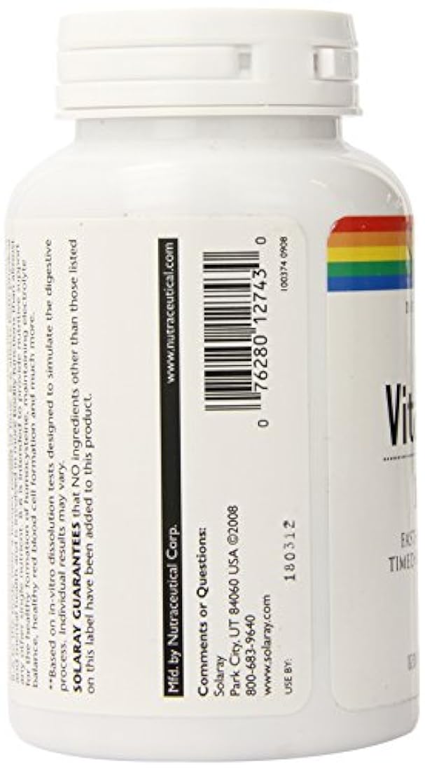 Solaray B-6 tstr Suplemento, 100 mg, 120 unidades