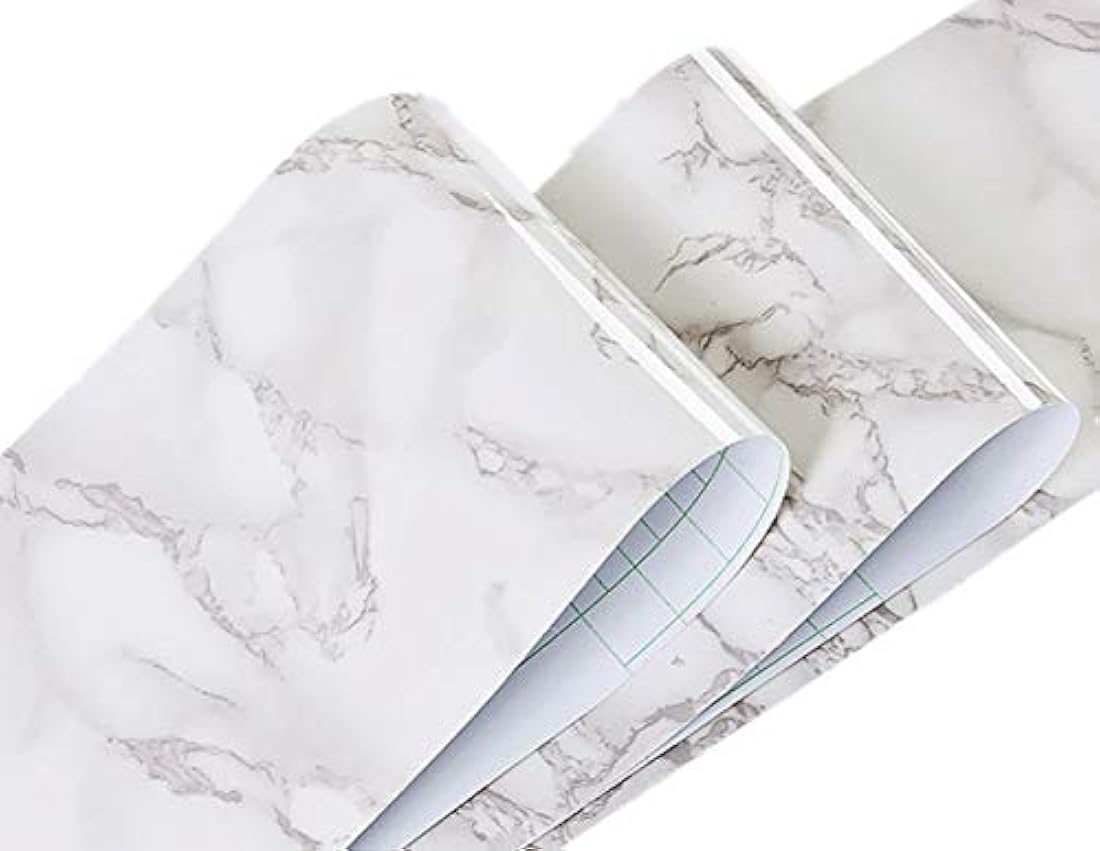 cenefa de papel pintado de mármol blanco azulejos de cocina