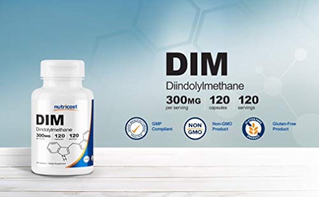 Suplemento Nutricost Dim (diindolylmethane) 0.10 onzas, 120